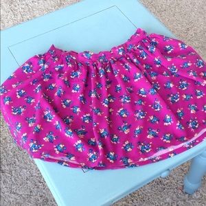 Fuchsia skirt with blue flowers!